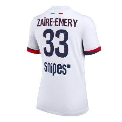 Paris Saint-Germain Warren Zaire-Emery #33 Udebanetrøje Dame 2025-26 Kortærmet Paris Saint-Germain Warren Zaire-Emery #33 Udebanetrøje Dame 2025-26 Kortærmet